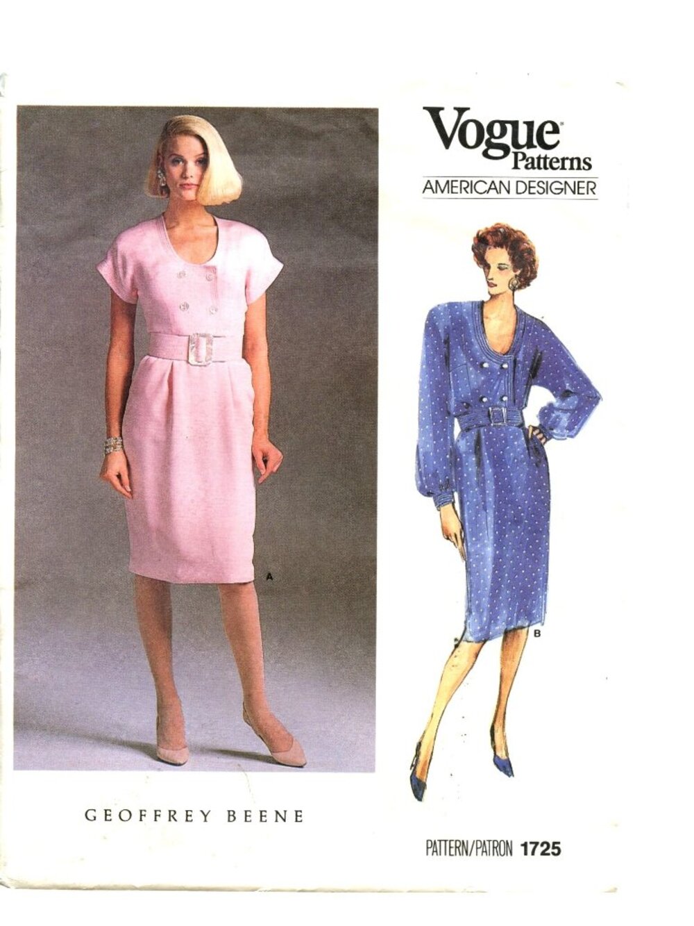 Vogue 1725 Geoffrey Beene Designer Dress Sewing Pattern Size 12 Misses